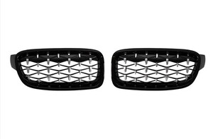 Bmw Panjur Elmas (Diamond) Desen Dış Siyah-İç Krom Set F30